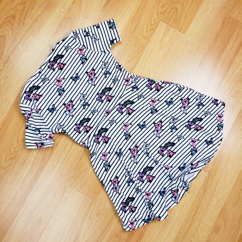 Girls Butterfly Dress and Demin Vest Set Size 7 - Picture 3 of 7